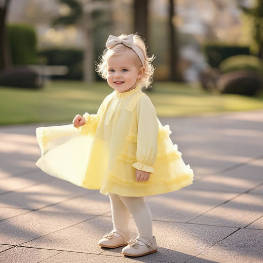 Baby Girl Meshklänning – Röd eller Gul