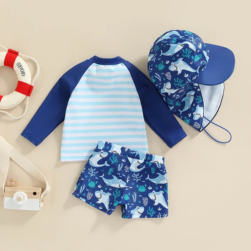 Baddräkt Topp+Shorts+Hatt