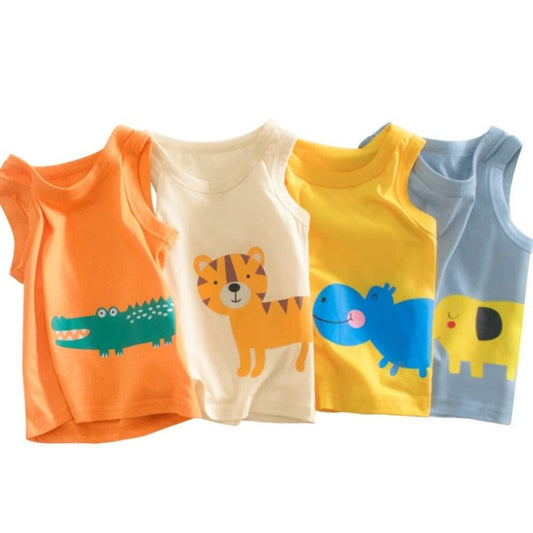 Barn Linne i 100% Bomull – Tecknade Djur Året runt för Pojkar & Flickor