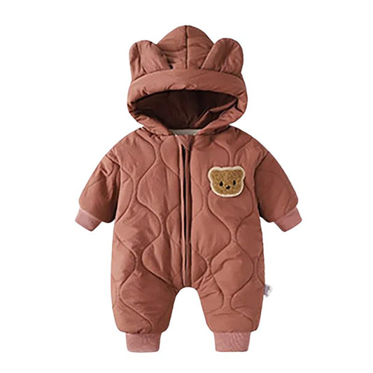 Varm & Oemotståndligt Söt Vinter - Höst dräkt för Baby Vinter - Ytterkläder - Huva Kläder - Unisex - Rompers -Tecknad Björn - Spädbarn - Jumpsuit