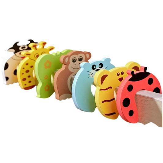 Babysäkerhet - Dörrstoppare - Klämskydd - Söt Djurdesign Barn 5 pack Slumpmässiga färger