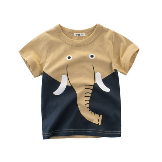 3 pack Barn T-Shirt med tre olika djurmotiv 100 % Bomull