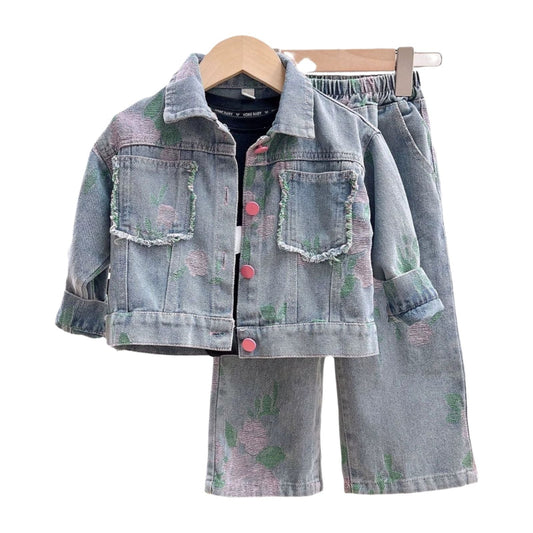 Trendigt jeansset för barn – cool design med färgstänk