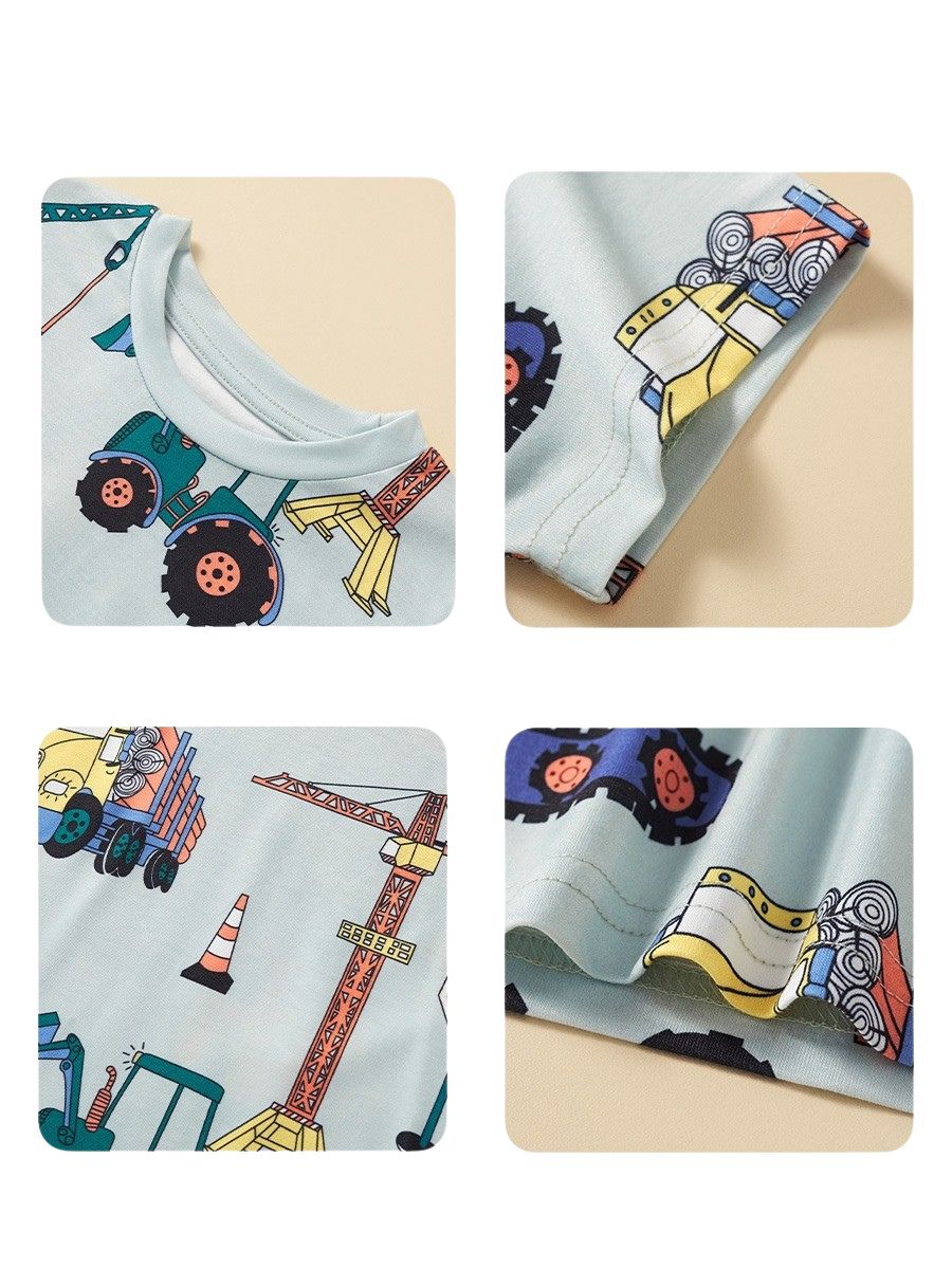 Byggmaskin T-shirt för barn 100% polyester
