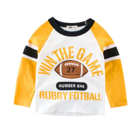 Barn Rugby långärmad T-shirts i bomull