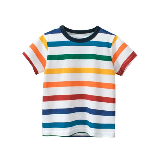 Barn T-shirt i Mjuk Bomull – Randig Design