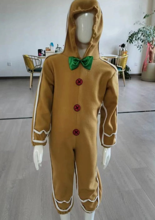 Söt Pepparkaksdräkt gubbe kostym för Barn – Unisex Jumpsuit i Polyester (87–116 cm)