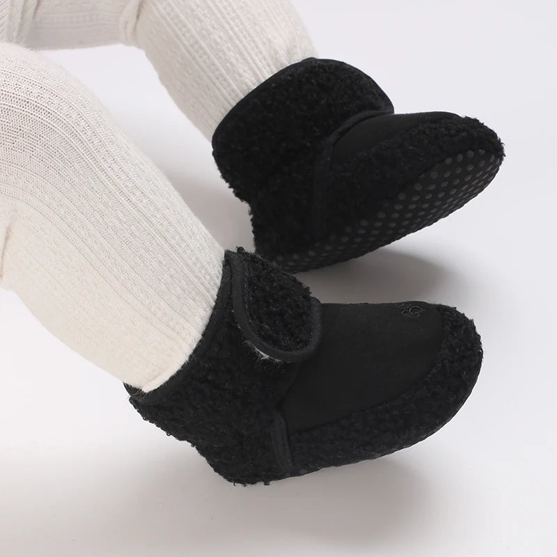 Mjuka och varma Babyskor för kalla dagar - Bomull – Bekväma - Platta skor - Halkfria - Vinterskor - Flickor - Pojkar