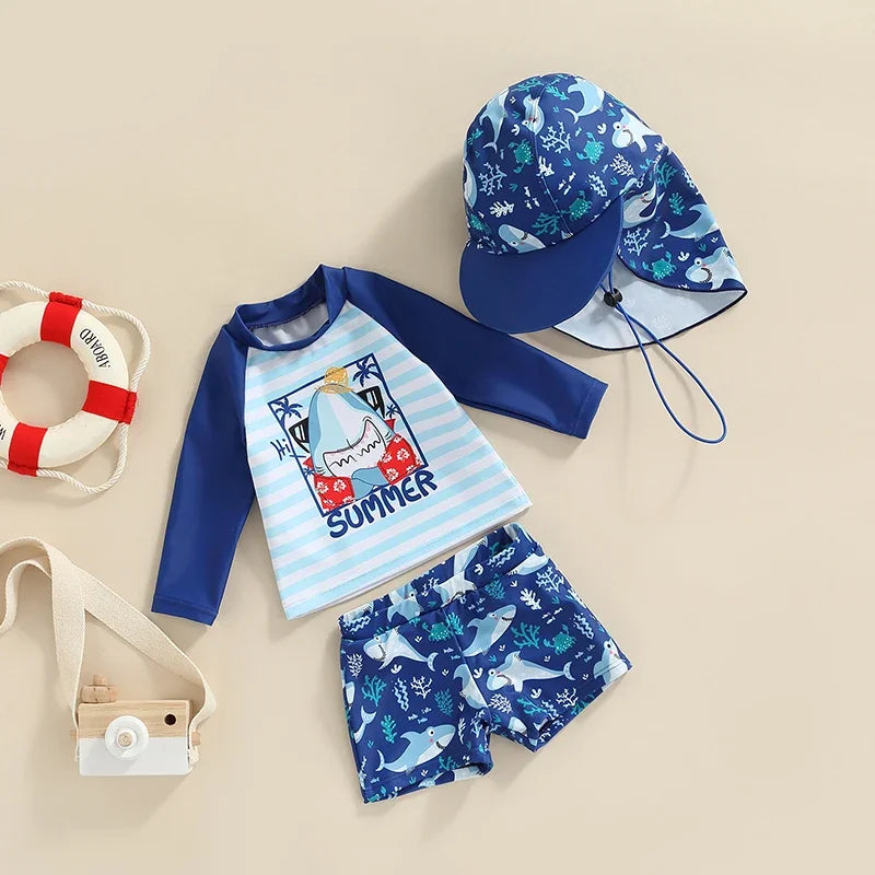Baddräkt Topp+Shorts+Hatt