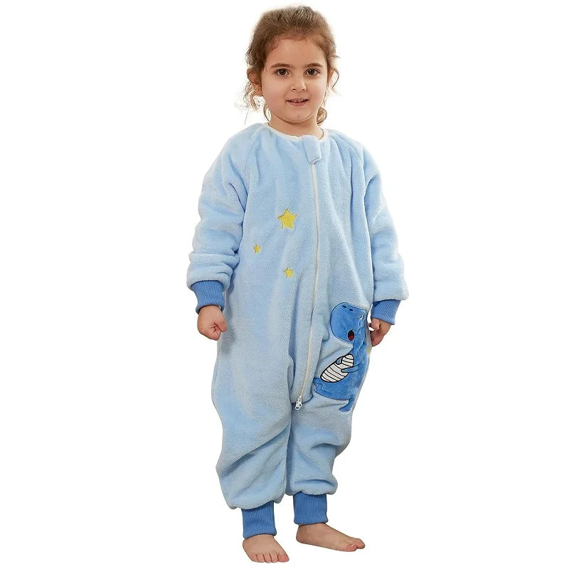 Flanell Sovsäck för Baby & Barn – 7 Färger – Söt Dinosaurie Pyjamas - Unisex
