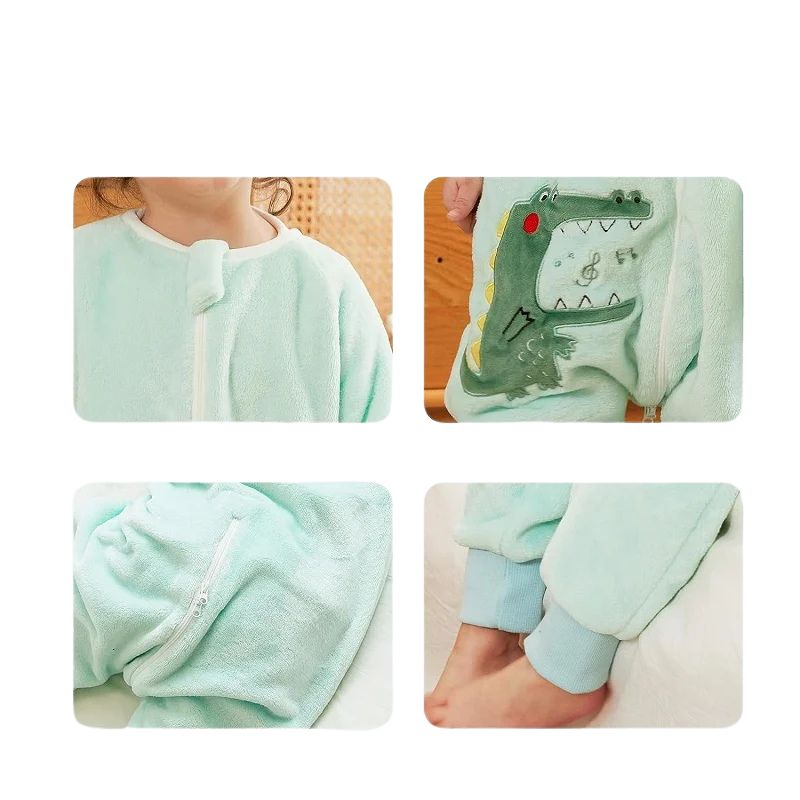 Flanell Sovsäck för Baby & Barn – 7 Färger – Söt Dinosaurie Pyjamas - Unisex