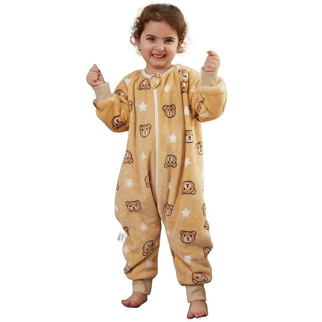 Flanell Sovsäck för Baby & Barn – 7 Färger – Söt Dinosaurie Pyjamas - Unisex