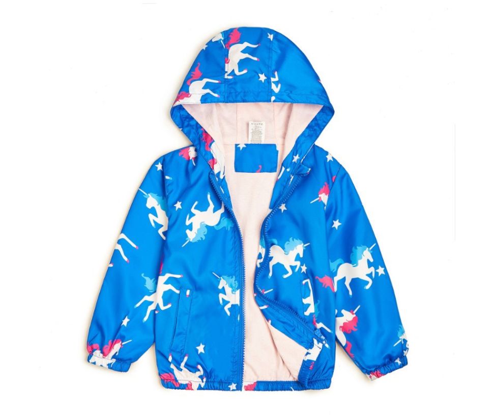 Vindtät barnjacka med huva. Unisex vår & höstjacka för utomhuslek