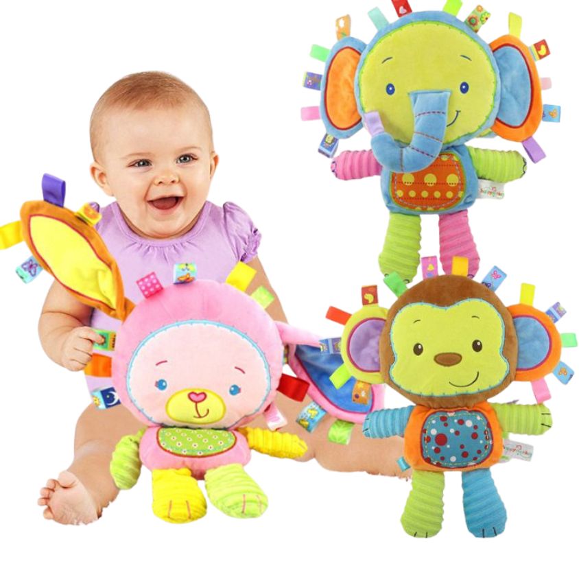 Söt Elefant i Plysch med Inbyggd Skallra – Hjälper Bebisen Sova & Utforska