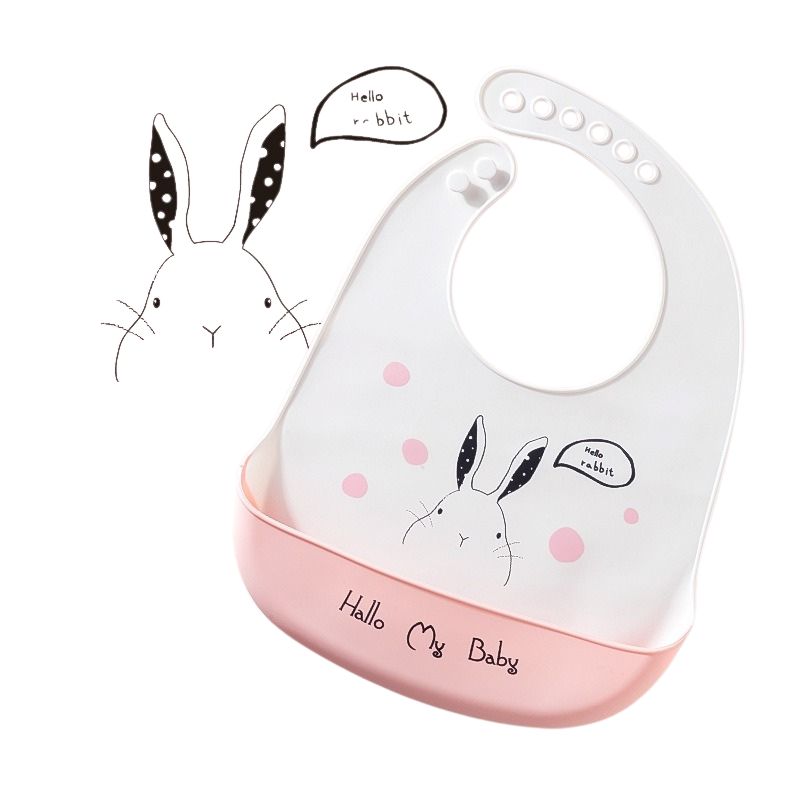 Vattentät babyhaklapp i mjuk silikon – krokodil, häst, får, kaninn, flygplan & dinosaurie