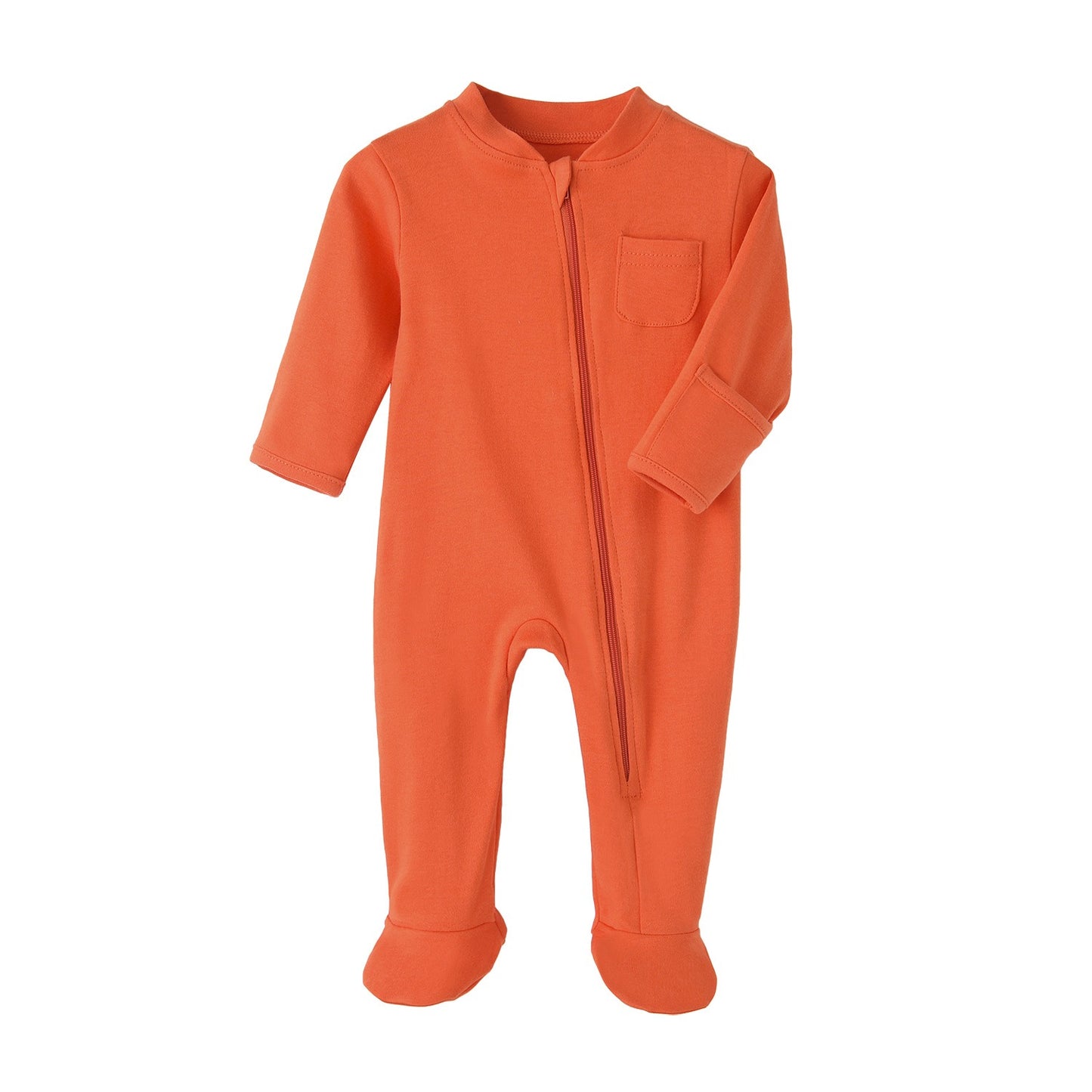 Nyfödd Babykläder 8 vackra enfärgade nyanser Jumpsuit Rompers Dragkedja Spädbarn Pojkar Flickor 100% bomull
