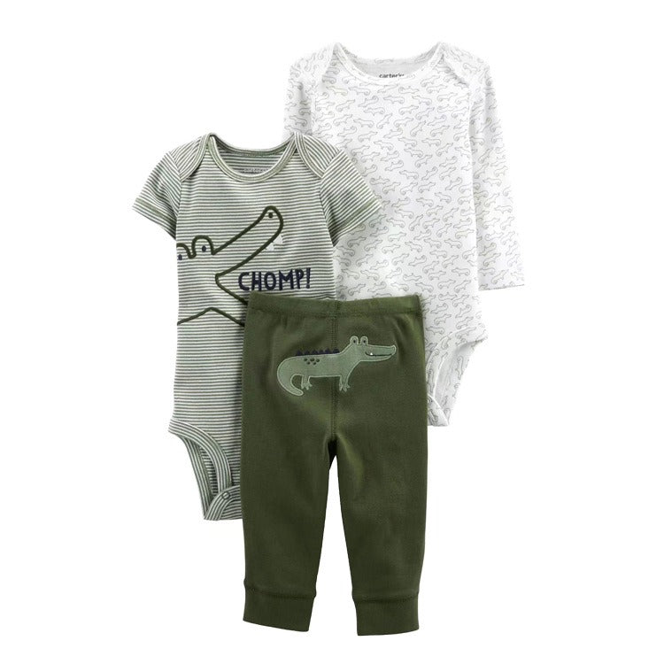 Sötaste outfiten! 3-delat babyset i bomull Rompers– tecknad design för pojkar & flickor 9–24 mån