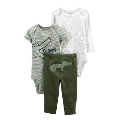 Sötaste outfiten! 3-delat babyset i bomull Rompers– tecknad design för pojkar & flickor 9–24 mån