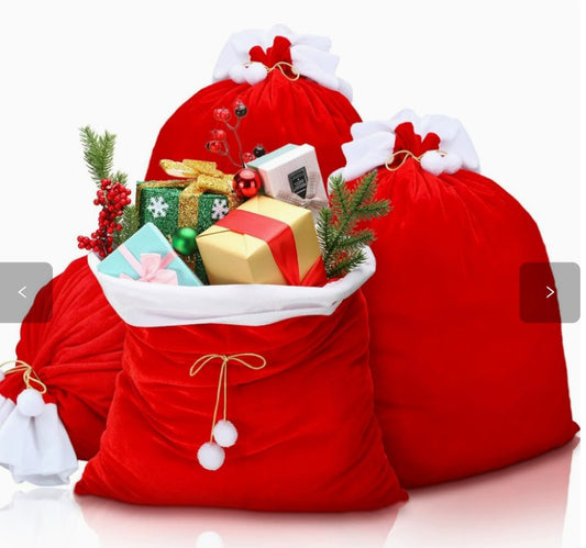 Stor Julsäck i Sammet – Perfekt för Julklappar, Leksaker & Godis