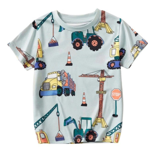 Byggmaskin T-shirt för barn 100% polyester