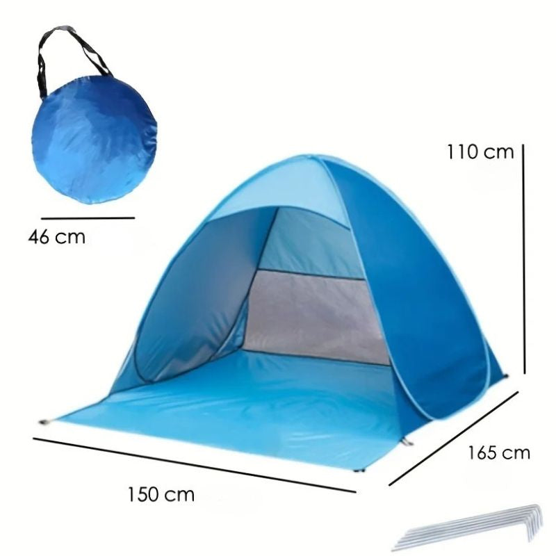 Portabelt pop-up strandtält – UV-skydd UPF 50+, vattentätt soltält för strand & utomhus