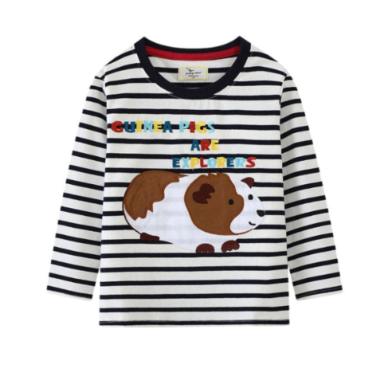 Långärmad Barn T-shirt i 100% bomull – med marsvins motiv