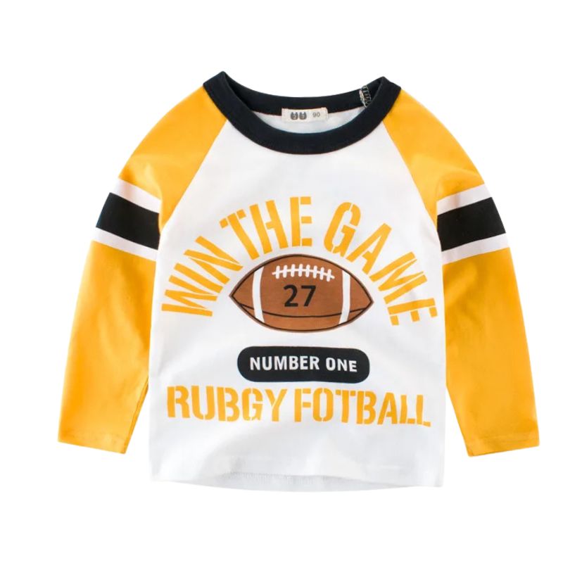 Barn Rugby långärmad T-shirts i bomull