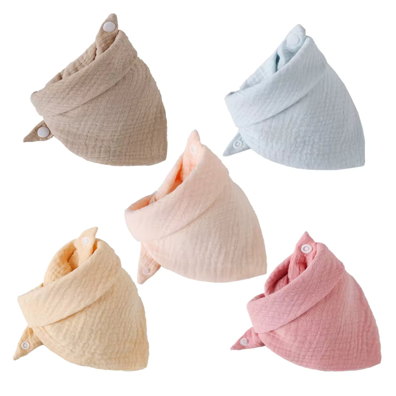Färgglad haklapp i bomull – bekväm, justerbar och söt! 5 Pack