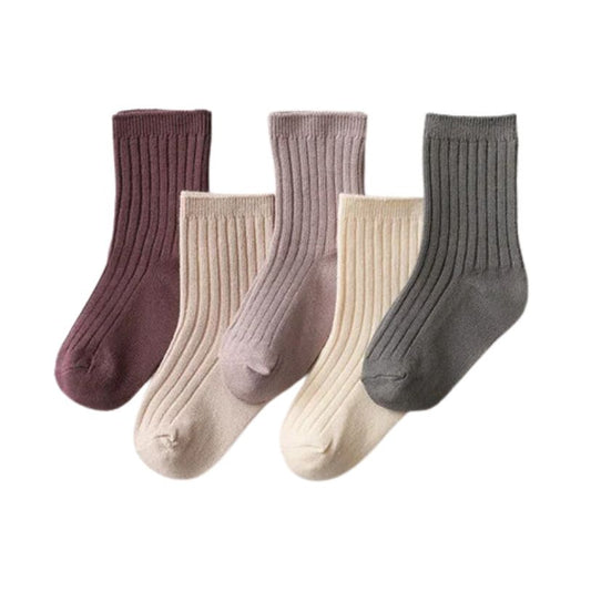 Mjuka & Färgglada Barnstrumpor – 5-pack Unisex, 100% Bomull, Perfekta för Flickor och Pojkar