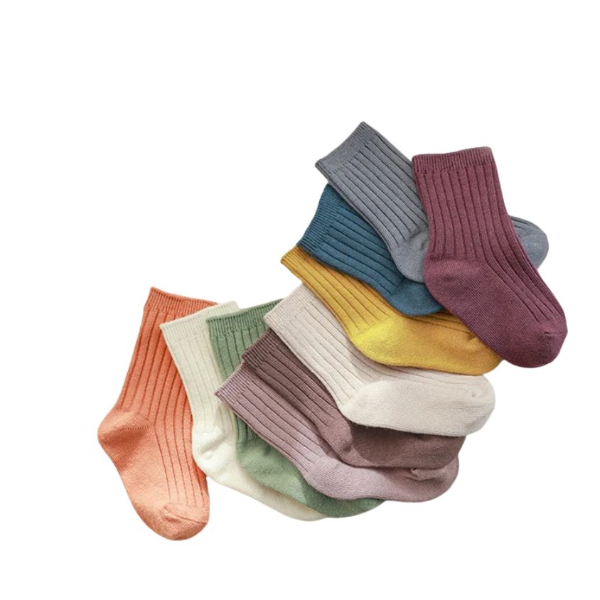 Mjuka & Färgglada Barnstrumpor – 5-pack Unisex, 100% Bomull, Perfekta för Flickor och Pojkar