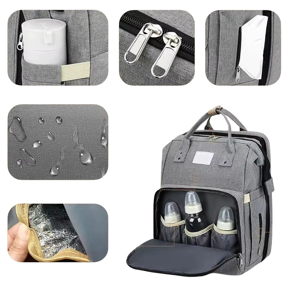 Hopfällbar - Multifunktionell - Skötväska - Mammaväska -  Ryggsäck - Spjälsäng stor last kapacitet  för förvaring - För Resa & Vardagsbruk