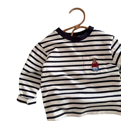 Långärmad T-shirt i 100 % Bomull med Djurdetalj på vänster bröstfickan
