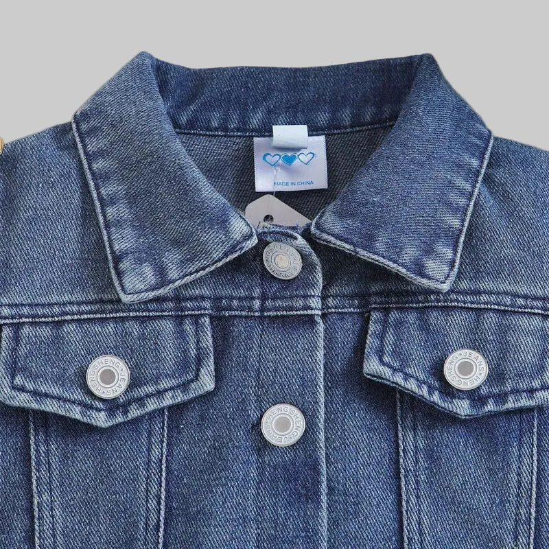 Jeansjacka för barn – trendig långärmad denimjacka för pojkar och flickor vår, sommar och höst