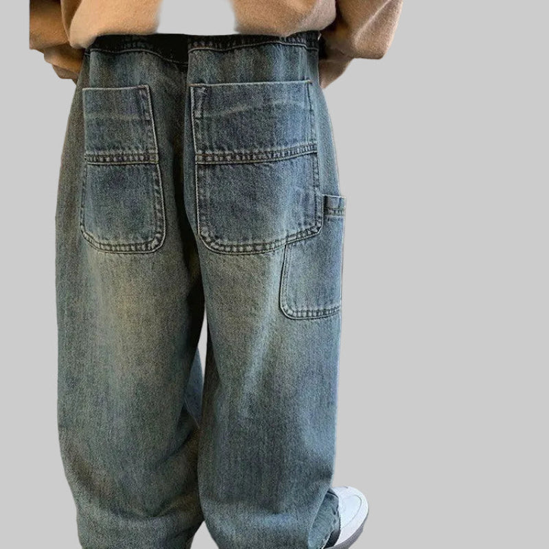 Barnjeans i retrostil – lösa raka wide leg-byxor för pojkar och flickor