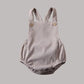 Babyromper med hängslen i bomull, ärmlös unisex.