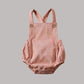 Babyromper med hängslen i bomull, ärmlös unisex.