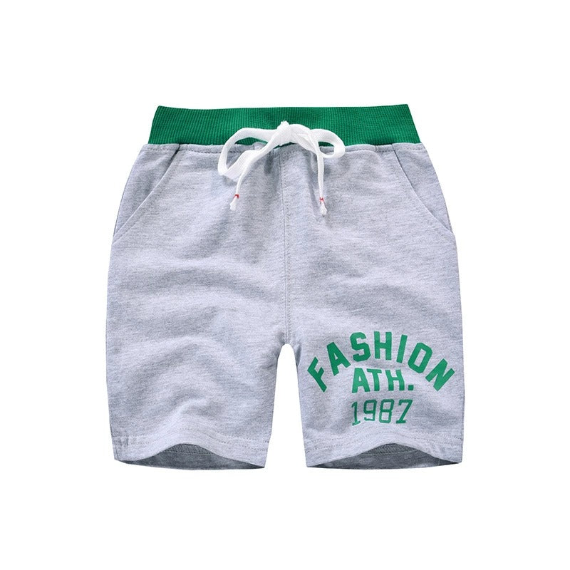 Barnshorts – mjuka bomullsshorts med elastisk midja och snörning, unisex för pojkar & flickor, perfekta för sommar, lek & sport