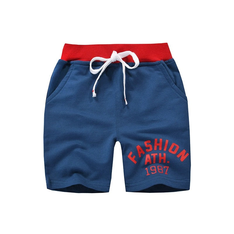 Barnshorts – mjuka bomullsshorts med elastisk midja och snörning, unisex för pojkar & flickor, perfekta för sommar, lek & sport
