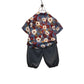 Blommigt sommarset för pojke - skjorta och shorts i bomull
