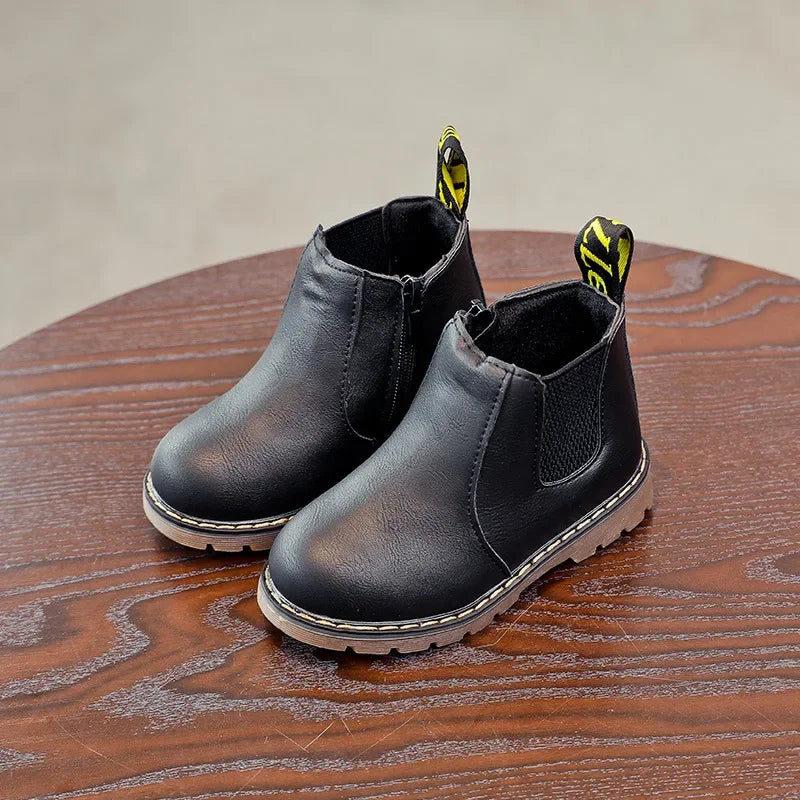 Trendiga barnstövlar för små & stora barn – Chelsea-modell med dragkedja, varm plyschfoder eller lätt fleece