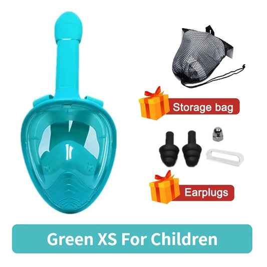 Professionell snorkelmask undervattensdykning helmask med anti-imglasögon för barn och vuxna simutrustning