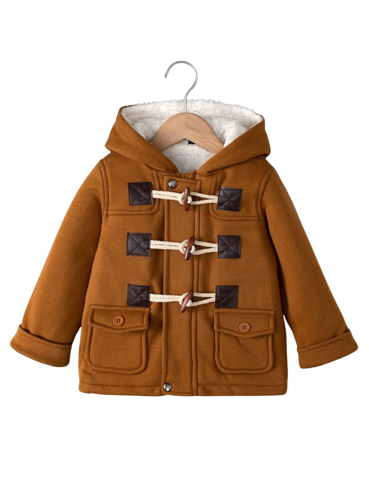 Baby Barnjacka Vinter – Plyschig Hooded Jacka för Pojkar- Flickor, Varma Snöoveraller med Blixtlås, Europeisk & Amerikansk Stil