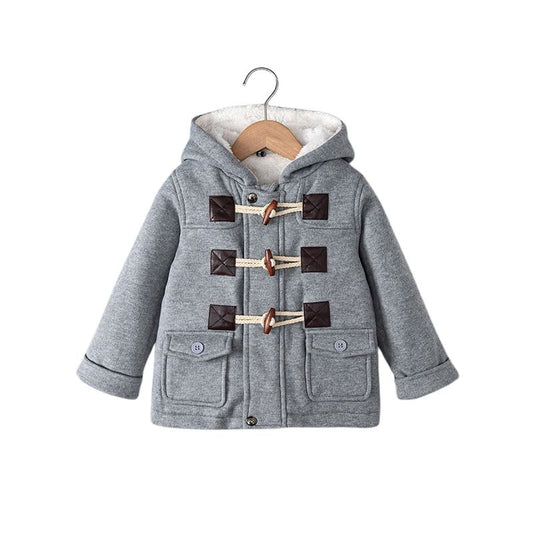 Baby Barnjacka Vinter – Plyschig Hooded Jacka för Pojkar- Flickor, Varma Snöoveraller med Blixtlås, Europeisk & Amerikansk Stil