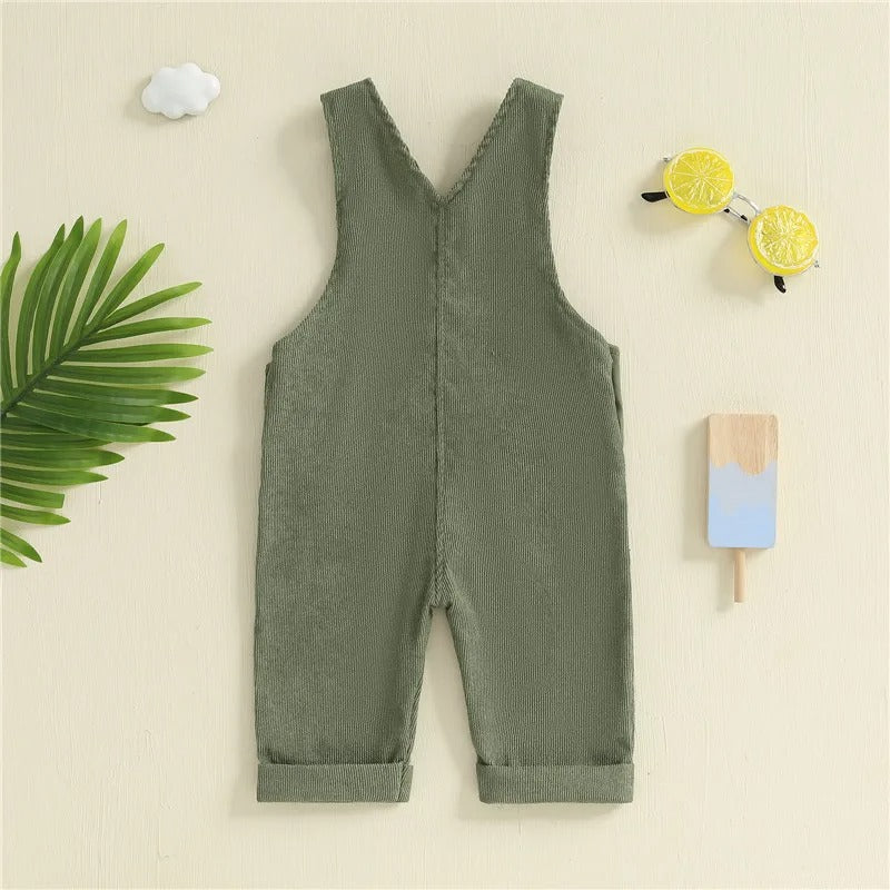 Unisex babyjumpsuit med knappar, Ärmlös sparkdräkt i bomull/polyester för småbarn