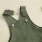 Unisex babyjumpsuit med knappar, Ärmlös sparkdräkt i bomull/polyester för småbarn
