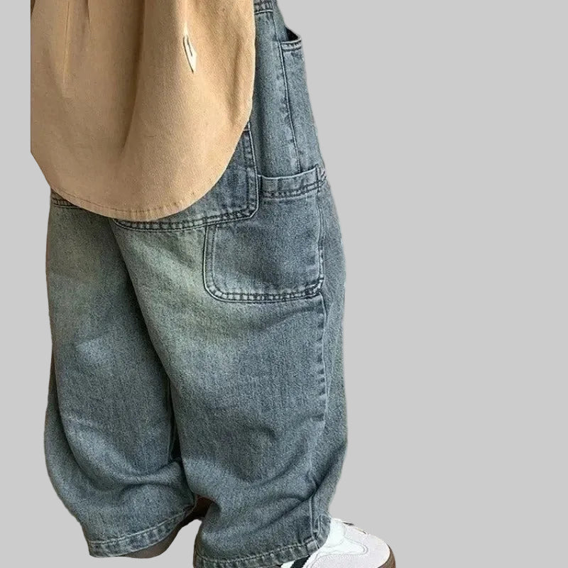 Barnjeans i retrostil – lösa raka wide leg-byxor för pojkar och flickor