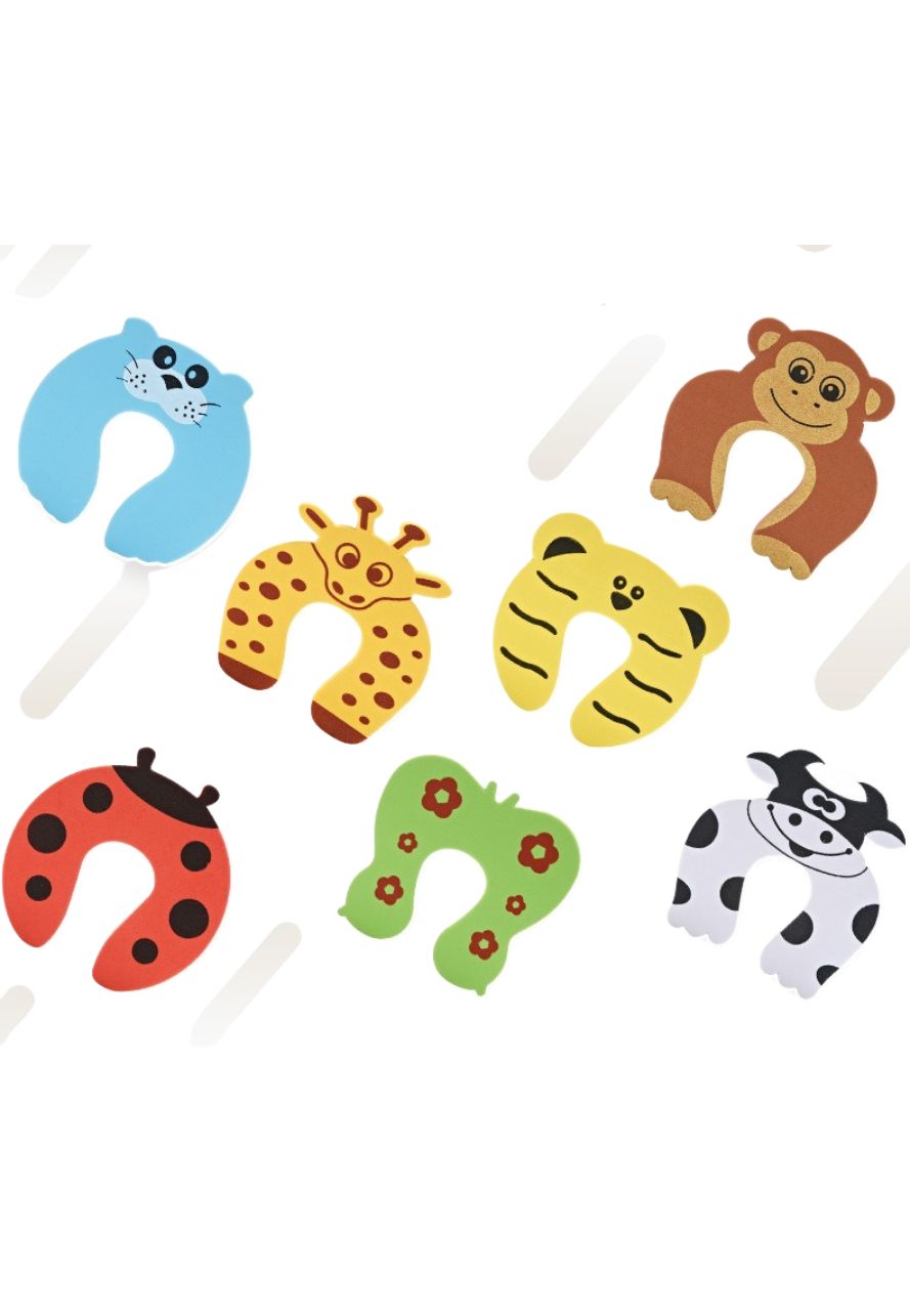 Babysäkerhet - Dörrstoppare - Klämskydd - Söt Djurdesign Barn 5 pack Slumpmässiga färger