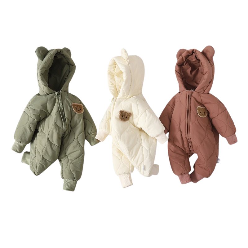 Varm & Oemotståndligt Söt Vinter - Höst dräkt för Baby Vinter - Ytterkläder - Huva Kläder - Unisex - Rompers -Tecknad Björn - Spädbarn - Jumpsuit