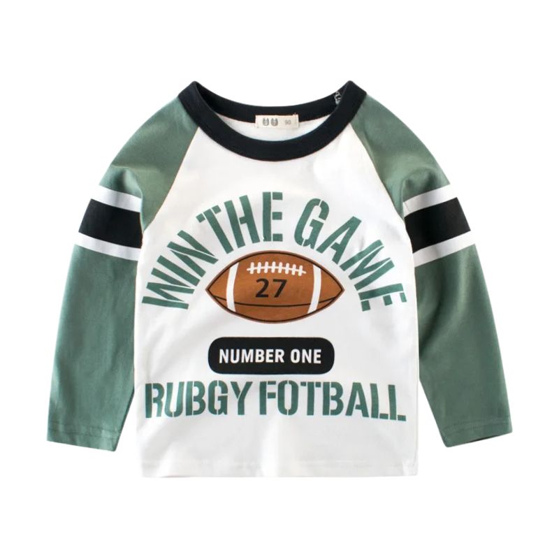 Barn Rugby långärmad T-shirts i bomull